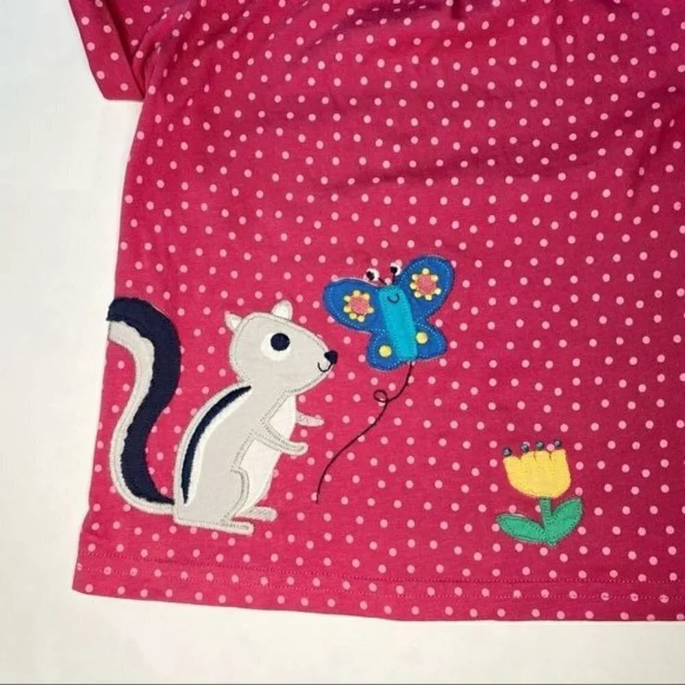 Frugi Fiona Tunic Squirrel Pink Polka Dot 2-3Y
